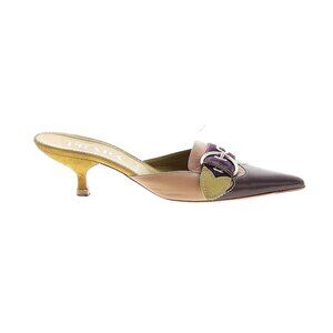 PRADA Vintage Suede Leather Buckle Mules - 38.5 / 8.5